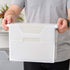 IRIS USA Medium Portable Desktop File Box, 6 Pack, with Side Handles, Hanging File Folders, Clear for Magazines and Mail