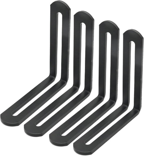 Zreneyfex 4 Pcs Stainless Steel Reinforced L-Shape Corner Brackets Shelf Support Board Connection