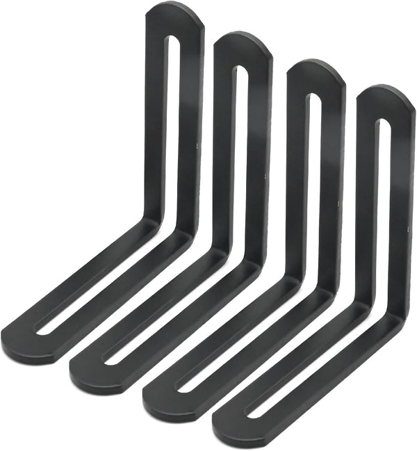 Zreneyfex 4 Pcs Stainless Steel Reinforced L-Shape Corner Brackets Shelf Support Board Connection