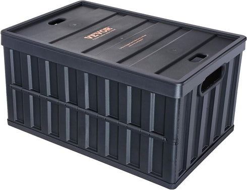 65L 3 Packs, VEVOR Collapsible Storage Bins with Lids Stackable Utility Crates with Handles, Large Folding Containers