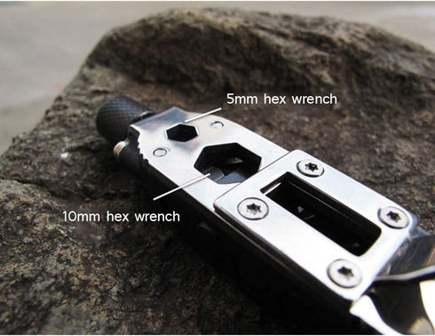 FCHMY Lseqow Multifunctional Keychain Mini Screwdriver EDC Outdoor Camping Portable Pocket Tools with LED Flashlight