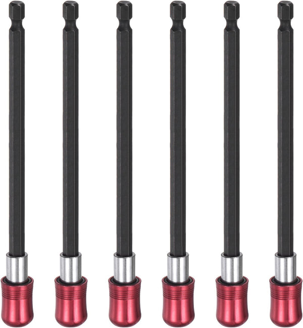 6pcs 150mm Magnetic Screwdriver Bits Holder Extension - Quick Release Drill Bit Chuck Adapter with 1/4" Hex Shank for