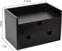 Black Bamboo Desk Organizer - Wooden Storage Cabinet with 3 Drawers and Shelf for Home Office Workspace Organization