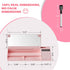 Desktop Glass Whiteboard with Mirror & Calculator (12 Digit LCD Display) & Ruler Marker, Tilted Keyboard Stand, Pink