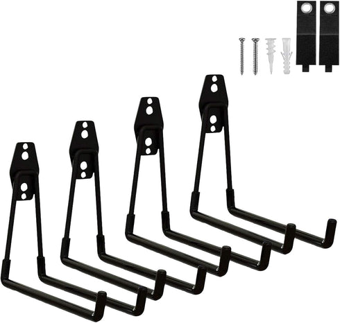 BRCRXW Garage Hooks Heavy Duty, 4 Pack Large Square Steel Garage Storage Hooks