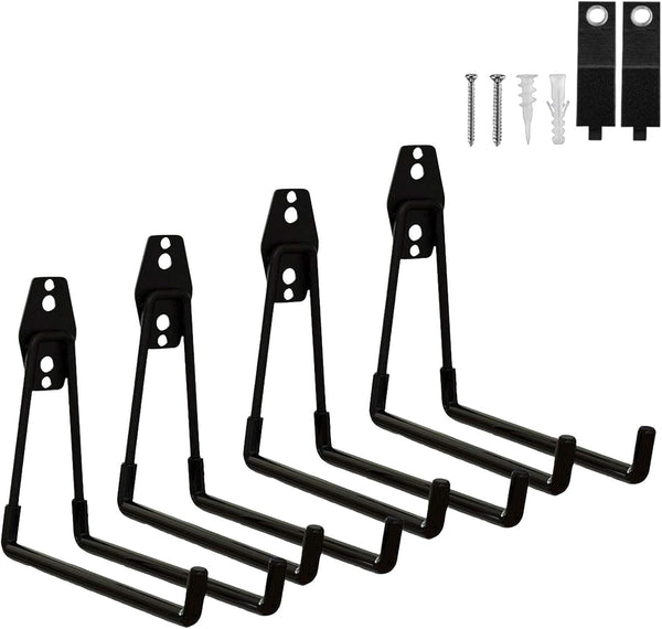 BRCRXW Garage Hooks Heavy Duty, 4 Pack Large Square Steel Garage Storage Hooks