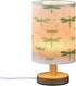 Dussdil (3) Bright Green Dragonfly Table Lamp Bedroom Bedside Night Reading Desk Lamps Cylinder Nightstand Sleeping