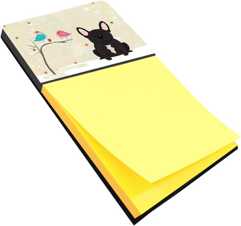 Caroline's Treasures Christmas Presents Between Friends French Bulldog Brindle Sticky Note Holder, Multicolor (BB2481SN)