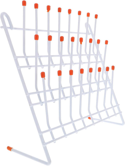 iplusmile Peg Wall Glassware Drying Rack, 24 Peg Metal Wire Lab Glassware Rack, Self-Standing/Wall-Mount