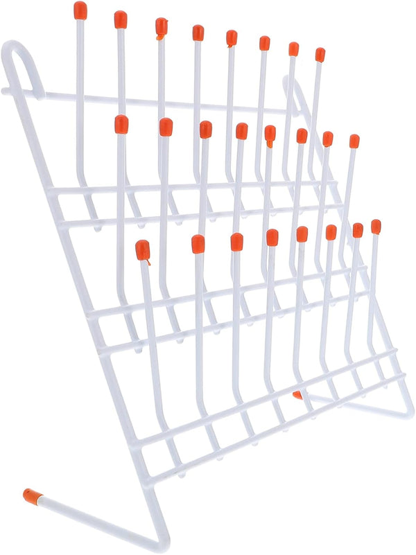 iplusmile Peg Wall Glassware Drying Rack, 24 Peg Metal Wire Lab Glassware Rack, Self-Standing/Wall-Mount
