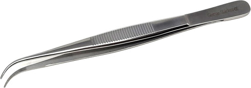 Lab Tweezers High Precision Forceps - 6" Fine Strong Curved Point Stainless Steel Tweezers