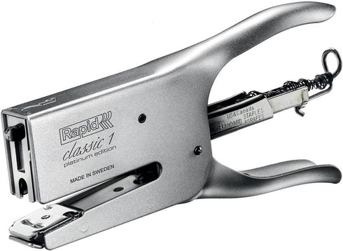 Rapid Classic Platinum K1 Stapling Pliers, 50 Sheet Capacity, Metal, Matte Chrome