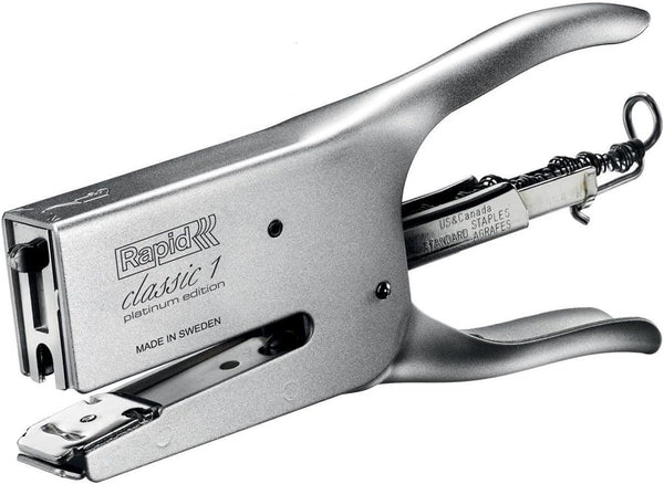 Rapid Classic Platinum K1 Stapling Pliers, 50 Sheet Capacity, Metal, Matte Chrome
