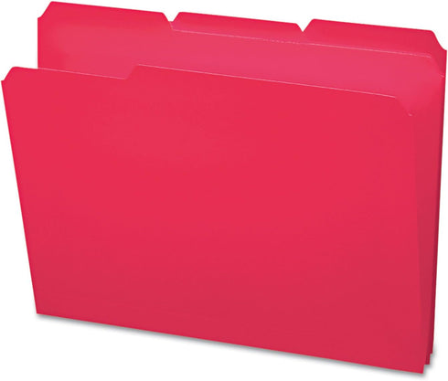 Smead Poly File Folder - 1/3-Cut Tab, Letter Size, Red - 24 per Box
