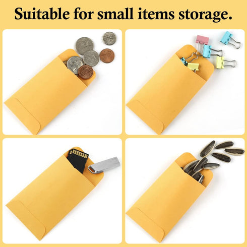 BagDream 200 Pack Kraft Small Coin Envelopes - Mini Envelopes for Seeds, Keys, Stamps, Wedding Favors