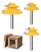 Allmake 3pcs Lock Miter Router Bits 1/4 Shank, 45 Degree Joint Router Bit Set for Woodworking Cabinetry Drawers