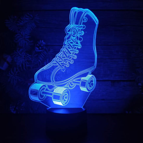 Comiwe 3D Light,16 Quad Roller Skates Illusion Night Colours Change Smart Touch & Remote Control,Home Decor LED Bedside