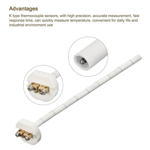 MECCANIXITY 10" K Type Ceramic Thermocouple Sensor Probe for Muffle Furnace Oven, High Temperature -50 to 1100°C