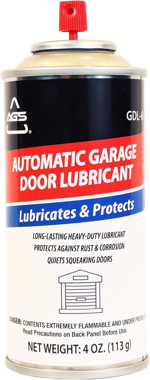 4 oz AGS Company Automotive Solutions Garage Door Lubricant Spray Aerosol, Protects Rollers & Springs, Quiets Squeaks