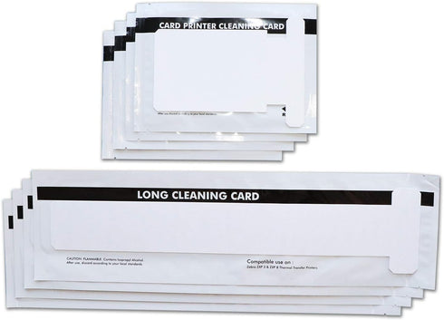 Cleaning Kits for ZXP Series 1 and 3 ID Card Printer, Pack of 4 Short and 4 Long T Cards