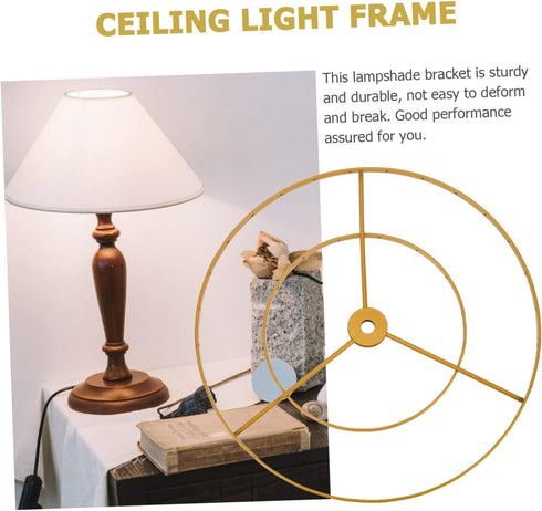 E27 Bulbs NUOBESTY Double Layer Chandelier Lampshade Frame for DIY Ceiling Light Iron Art Support Bracket Compatible