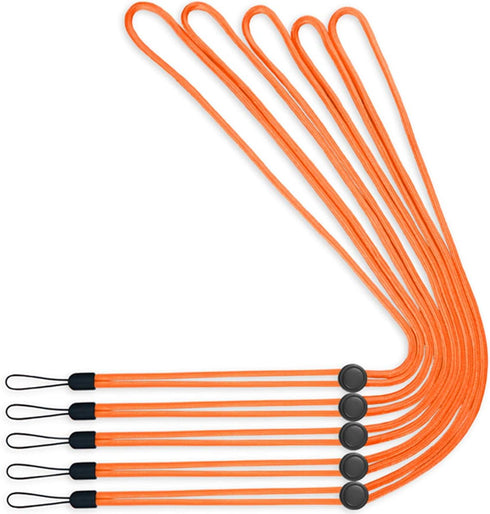 YOUOWO 5 Pack Orange Adjustable Lanyards - Neck Strap for Keys, Pen, Phone, ID Badges, USB Sticks, Whistles