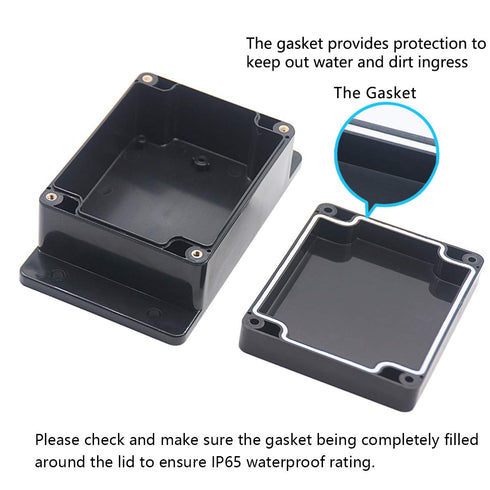 Zulkit Junction Box, Universal Electrical Boxes Project Enclosure, ABS Plastic Dustproof Waterproof IP65 with Fixed