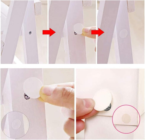 580 Pcs Self-Adhesive Screw Hole Stickers - 6-Table Self-Adhesive Screw Covers Caps Dustproof Stickers