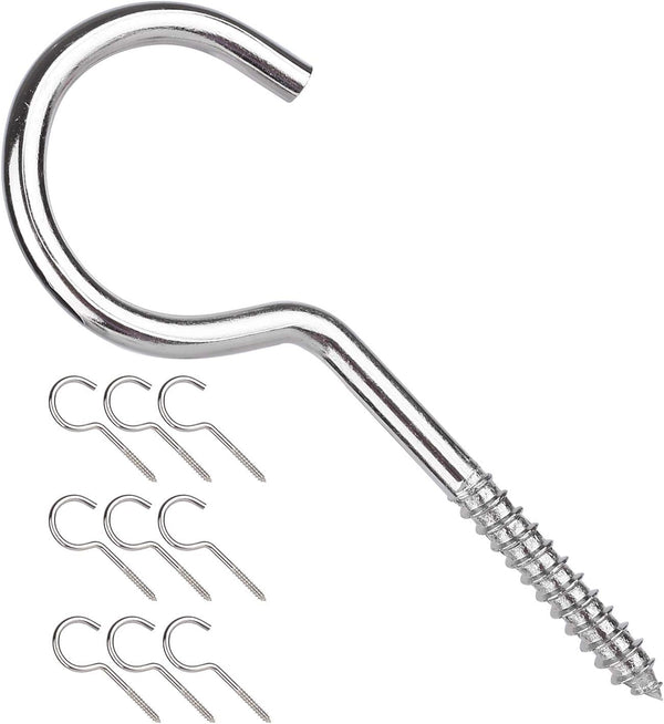 Large Screw Hooks - 4 Inches Heavy Duty Ceiling Hooks for Indoor and Outdoor Hanging Plants, 10 Pieces