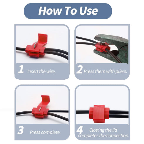 60 Pcs Solderless Quick Splice Snap Wire Connectors, Insulated Electrical Splice for 12-10 AWG and 18-14 AWG