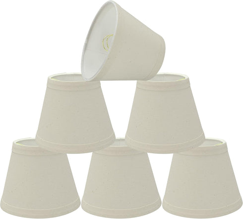 Aspen Creative 32067-6A, Hardback Empire Clip-On Chandelier Lamp Shade, Off-White, 3" Top x 5"