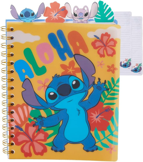 Stitch Tab Journal Notebook, Spiral Bound, 96 Lined Pages, 8 x 7 inches, Yellow