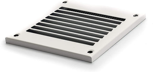 Vent Systems 4'' x 4'' Inch Pack of 2 - White Air Vent Cover Metal Grill with Built-in Pest Guard Screen