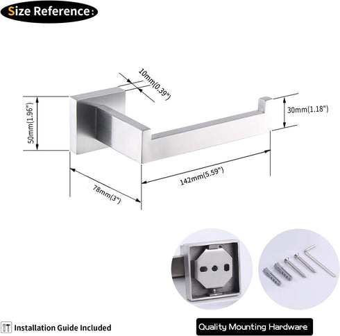 FG1605-LS GERZWY Toilet Paper Holder Paper Towel Dispenser Tissue Roll Hanger Wall Mounted Brushed Stainless Steel