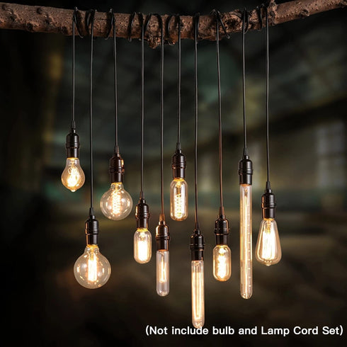 Zevnico E26 E27 8 Packs E26 100W, Bulb Light Sockets, Edison Period Retro Style Pendant Lamp Holder, Replacement DIY