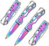2 Pack Pocket Knife, Multicolored Titanium with Key Ring for Everyday Carry