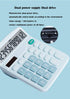 YOUHO Office Desk Calculator, 12-bit Solar Battery Dual Power Standard Function Electronic Calculator with Large LCD
