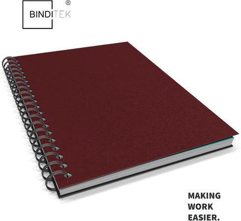 Binditek 25 Pack 12 Mil Sand-Textured Polycover, Un-Punched Plastic Binding Cover for Reports, Maroon Color