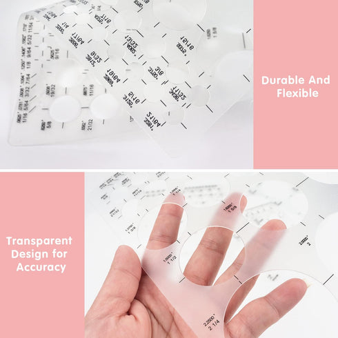 Tamaki Circle Template, Circle Round Stencil for Drafting, Office and School Building Formwork, 3 Pack Sizes
