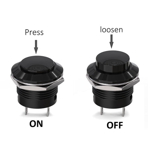 Clyxgs Momentary Push Button Switch No Lock SPST Mini Round Switches, AC 250V / 3A, 20PCS