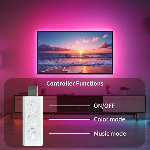 16.5ft 45-75 Inch KSIPZE LED Lights for TV, TV led Backlight for TVs RGB TV Backlight Behind Music Sync Smart APP