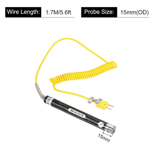MECCANIXITY K Type Surface Thermocouple Temperature Probe Sensor Stainless Steel -58 to 932°F
