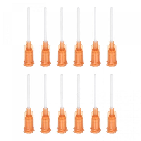 uxcell 20 Pcs 15G Plastic Dispensing Needles, 1" PP Glue Needle Tube Blunt Luer Lock Tips for Liquid Glue Gun, Amber