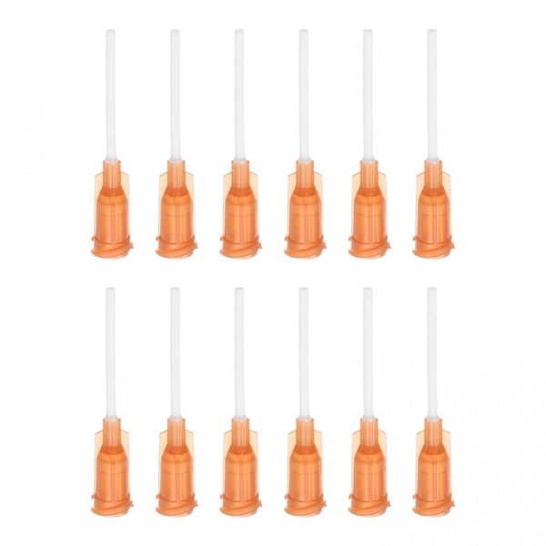 uxcell 20 Pcs 15G Plastic Dispensing Needles, 1" PP Glue Needle Tube Blunt Luer Lock Tips for Liquid Glue Gun, Amber
