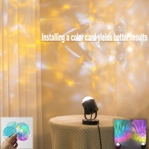 Tengsun Water Ripple Lamp Dynamic Ocean Wave Table Night Light Ocean Wave Ceiling Projector,Control Aurora Projector