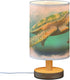 YETTASBIN Sea Turtle Bedside Table Lamp, Small LED Desk Light USB Nightstand Lamp with Non Slip Wood Base