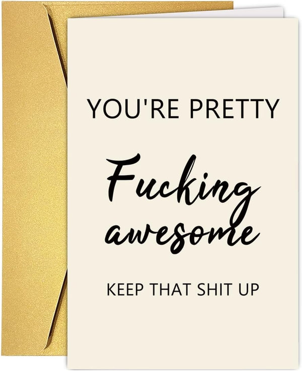 Qamza Funny Encouragement Card for Him Her, Friendship Day Gift for Bestie, Thank