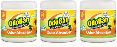 OdoBan Solid Odor Absorber Eliminator, Citrus Scent, 14 Ounces Each, 3-Pack for Home and Small Spaces