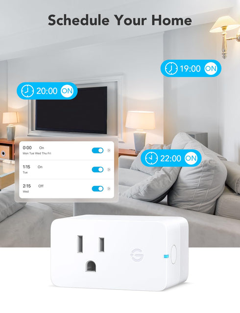 Govee Smart Plug with Energy Monitoring, WiFi Bluetooth Plug for Alexa and Google Assistant, 15A Smart Outlets