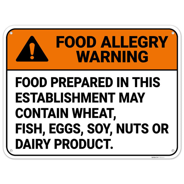 Food Prepared in This Establishment May Contain Wheat Fish Eggs Soy Nuts
